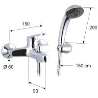 Смеситель для ванны Remer Remix Хром арт-R02 — фото 2, Смеситель для ванны