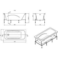 Акриловая ванна Roca Line 150x70 ZRU9302982 без гидромассажа — фото 4, Акриловые ванны