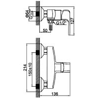 Гигиенический душ со смесителем Ledeme H44 5244L Хром — фото 2, Гигиенические души