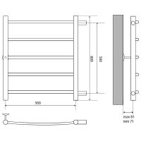 Водяной полотенцесушитель Melodia della vita Classica 50x60x1 П5 MTRCA5060 Полированная сталь — фото 2, Водяные полотенцесушители