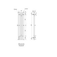 Полотенцесушитель электрический Point Фрея PN20728B П2 140x800 диммер слева, черный — фото 2, Электрические полотенцесушители