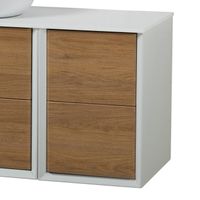 Шкафчик подвесной совместимый с базой под раковину CEZARES BELLAGIO 54719 Rovere tabacco — фото 1, Шкафы для ванной