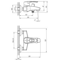 Смеситель для ванны Rossinka T40-31 Хром — фото 2, Смеситель для ванны
