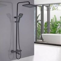 Душевая система ALMAes GaLaxy SDI-1801 с термостатом Черная матовая — фото 12, Душевые стойки