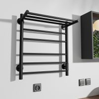 Электрический полотенцесушитель Маргроид Вид 10 600x500 10-6050-1051-9005R с полкой правый Черный ма — фото 2, Электрические полотенцесушители