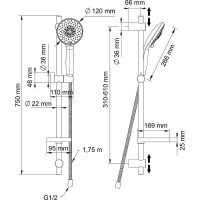 Душевой гарнитур Swedbe Calypso 5079 Хром — фото 8, Душевые гарнитуры
