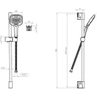 Душевой гарнитур Laparet N2811002LPT Хром — фото 3, Душевые гарнитуры