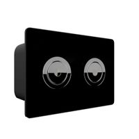 Клавиша смыва для пневматической инсталляции Point Венера, установка в стену, черный/хром, PN44072BC — фото 2, Кнопки смыва