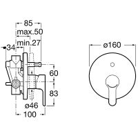 Смеситель для душа Roca L20 5A0A09C00 Хром — фото 2, Смеситель для душа