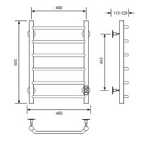 Электрический полотенцесушитель Comfysan Scola EC-6 60x40 016821 Белый матовый — фото 2, Электрические полотенцесушители