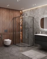 Душевой уголок CEZARES MOLVENO-RH-1-110/90-C-GM-IV — фото 1, Асимметричные душевые уголки