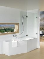 Шторка на ванну Riho VZ Scandic NXT X500 Yukon 117 P G001164120 (GX00602C2) профиль Хром стекло проз — фото 3, Складные шторки для ванной