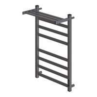 Товар: Полотенцесушитель электрический Point Меркурий PN83858PGR П7 500x800 с полкой, диммер справа, графит - фото 4 Полотенцесушитель электрический Point Меркурий PN83858PGR П7 500x800 с полкой, диммер справа, графит — фото 4, Электрические полотенцесушители