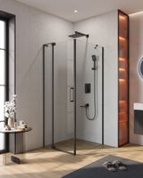 Душевой уголок CEZARES SLIDER-AH-1-90-70/80-C-NERO — фото 1, Прямоугольные душевые уголки