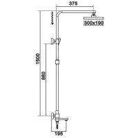 Душевая система Rose R10H Черная матовая арт-R1036H — фото 2, Душевые стойки
