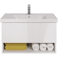 Товар: Тумба PERFECTO, 90 см, подвесная, 1 ящик, push-to-open, белый глянец - фото 9 Тумба PERFECTO, 90 см, подвесная, 1 ящик, push-to-open, белый глянец — фото 9, Тумбы под раковину