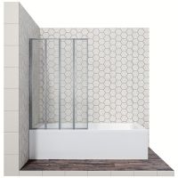 Шторка на ванну Ambassador Bath Screens 90х140 16041110L профиль Хром стекло CrystalPure — фото 1, Складные шторки для ванной