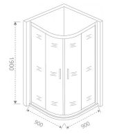 Товар: Душевой уголок Good Door Cofe R-90-C-B 90x90 КФ00002 профиль Черный стекло прозрачное - фото 2 Душевой уголок Good Door Cofe R-90-C-B 90x90 КФ00002 профиль Черный стекло прозрачное — фото 2, Душевые уголки