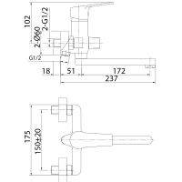 Смеситель для ванны Milardo Helic Хром арт-HELSB02M02 — фото 2, Смеситель для ванны