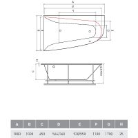 Акриловая ванна Vayer Boomerang 170x90 L Гл000009592 без гидромассажа — фото 3, Акриловые ванны