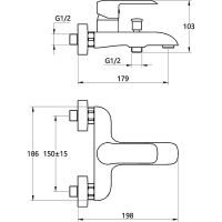 Смеситель для ванны Melodia della vita Heavy Metal MDV35640wt Белый Хром — фото 4, Для душа и ванны