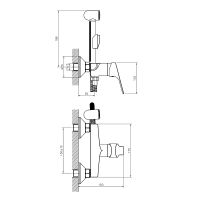 Гигиенический душ со смесителем Rossinka RS29-52 Хром — фото 2, Гигиенические души