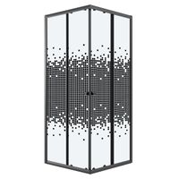Душевое ограждение Niagara Eco NG-1009-14QBLACK (90х90х190) квадрат,раздвижное,черный,стекло мозаика — фото 1, Душевые уголки