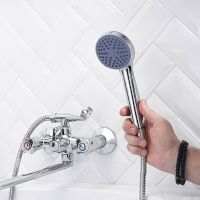 Смеситель для ванны Ростовская Мануфактура Сантехники SL116-140 универсальный Хром — фото 4, Для душа и ванны