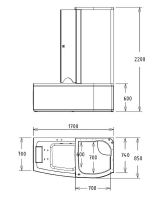 Товар: Акриловая ванна с душевой кабиной Gemy 170х85 G8040 B R с гидромассажем - фото 3 Акриловая ванна с душевой кабиной Gemy 170х85 G8040 B R с гидромассажем — фото 3, Ванны