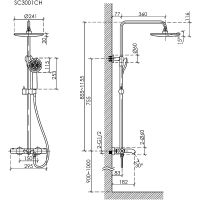 Душевая система Sancos Game SC3001CH с термостатом Хром — фото 7, Душевые системы