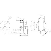 Смеситель для душа ESKO Singapore Black Черный матовый арт-SB 83-2 — фото 2, Смеситель для душа