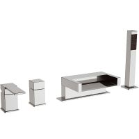 Смеситель на борт ванны Remer Qubica Cascata QC06 Хром — фото 1, Смесители на борт ванны