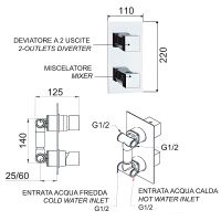 Смеситель для душа Remer SQ3 S923 Хром — фото 2, Смеситель для душа