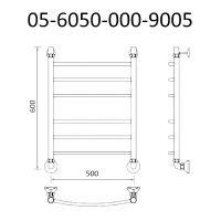 Товар: Водяной полотенцесушитель Маргроид Вид 5 600x500 05-6050-000-9005 Черный матовый - фото 2 Водяной полотенцесушитель Маргроид Вид 5 600x500 05-6050-000-9005 Черный матовый — фото 2, Водяные полотенцесушители