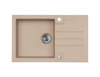 Мойка для кухни ROCK 130 GRANITAL ARCTIC-G11 780x480x180; 1x с сифоном 1105296, — фото 1, Кухонные мойки