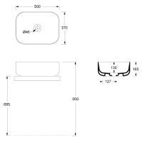 Товар: Раковина-чаша Alice Unica 50 32190109 Белая матовая - фото 5 Раковина-чаша Alice Unica 50 32190109 Белая матовая — фото 5, Раковины