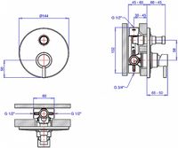 Смеситель для душа Margaroli Moderna RU2008AA01CR Хром — фото 2, Для душа и ванны