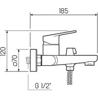 Смеситель для ванны Ростовская Мануфактура Сантехники SL132-009E Хром — фото 7, Для душа и ванны