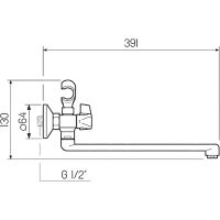 Смеситель для ванны Ростовская Мануфактура Сантехники SL116-140 универсальный Хром — фото 3, Для душа и ванны