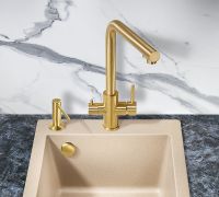 Смеситель для кухни Milacio Ultra MCU.553.GD Золото брашированное — фото 7, Смесители для кухни