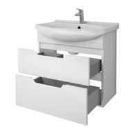 Товар: Тумба LAGUNA PLUS, 65 см, подвесная/напольная, 2 ящика, с опорами, белый глянец - фото 3 Тумба LAGUNA PLUS, 65 см, подвесная/напольная, 2 ящика, с опорами, белый глянец — фото 3, Тумбы под раковину