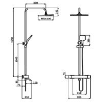 Душевая система ALMAes GaLaxy SDI-1801 с термостатом Черная матовая — фото 11, Душевые стойки