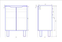 Тумба MINI, 60 см, подвесная/напольная, 2 дверцы, белый глянец арт-99.0202 — фото 3, Тумбы под раковину