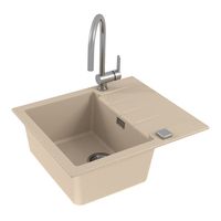 Мойка для кухни ALVEUS GRANITAL CADIT 10 TERRA - G22 590 X 500 1X в комплекте с сифоном 1132823, — фото 5, Кухонные мойки