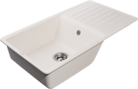 GRANFEST Мойка QUARZ 73 1-чаша+крыло 860*480мм белый арт.GF-ZW- — фото 2, Кухонные мойки