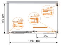 Товар: Душевой уголок CEZARES PREMIER-SOFT-W-AH-1-140/80-C-Cr-IV - фото 3 Душевой уголок CEZARES PREMIER-SOFT-W-AH-1-140/80-C-Cr-IV — фото 3, Прямоугольные душевые уголки