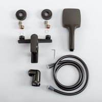 Товар: Смеситель для ванны и душа в комплекте с ручным душем, шлангом и держателем CEZARES LINER-VD-GM - фото 5 Смеситель для ванны и душа в комплекте с ручным душем, шлангом и держателем CEZARES LINER-VD-GM — фото 5, Смеситель для ванны