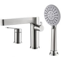 Смеситель на борт ванны BelBagno Delta DEL-BVD3-IN Сатин — фото 1, Смесители на борт ванны