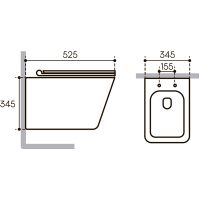 Унитаз Aqueduto Macio Plus MACT0240 подвесной Черный матовый с сиденьем Микролифт — фото 4, Подвесные унитазы