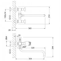 Смеситель для ванны Lemark Flora LM0151C универсальный Хром — фото 2, Смеситель для ванны